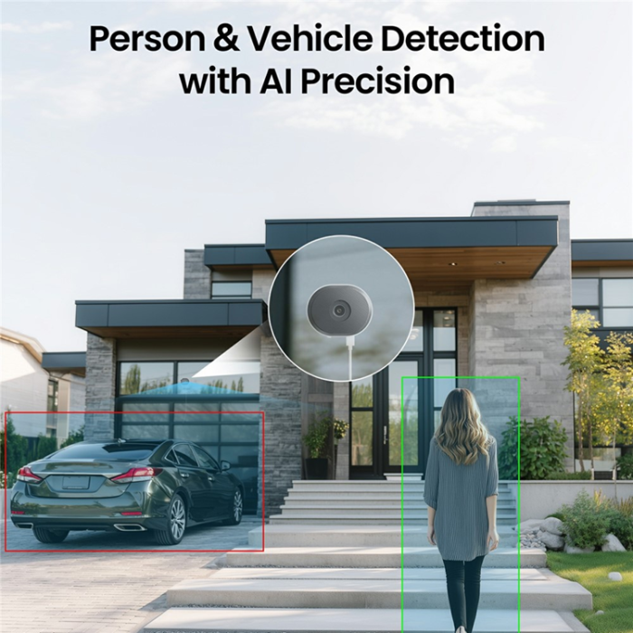 OEM - ZOSI 2K WiFi-kamera Nattseende 3MP AI Människofordonsdetektering - US Plug