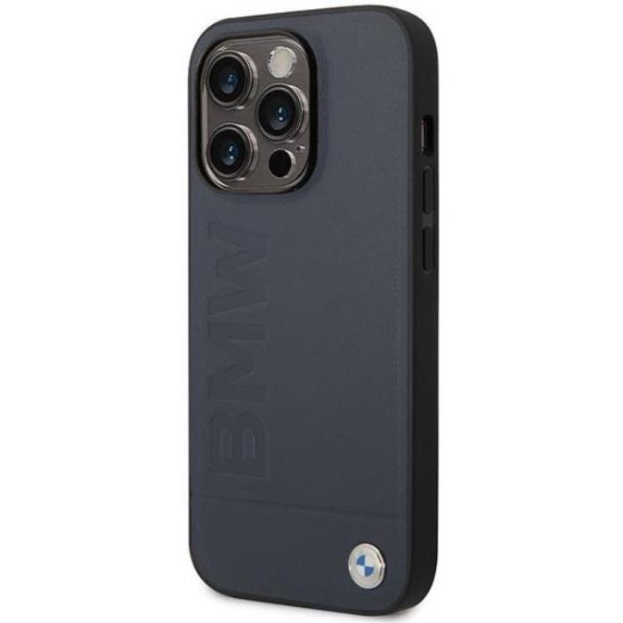 BMW - BMW iPhone 14 Pro Max Mobilskal Magsafe Läder Hot Stamp