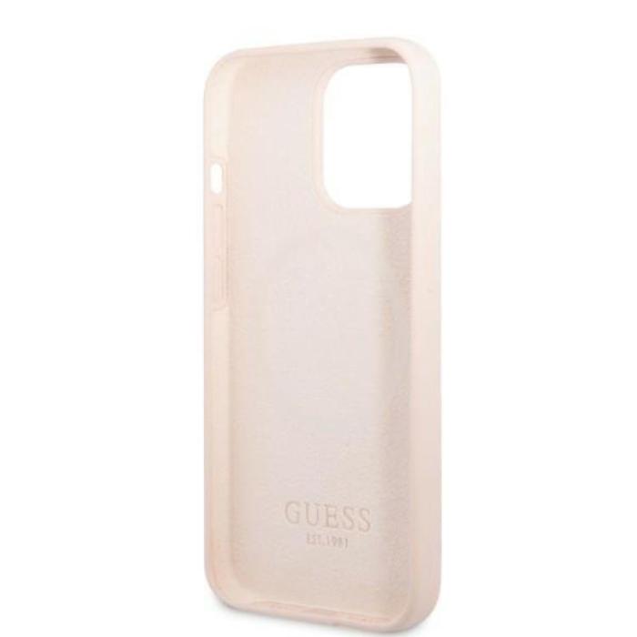 Guess - Guess iPhone 13 Pro Skal MagSafe Silicone Logo Plate - Rosa