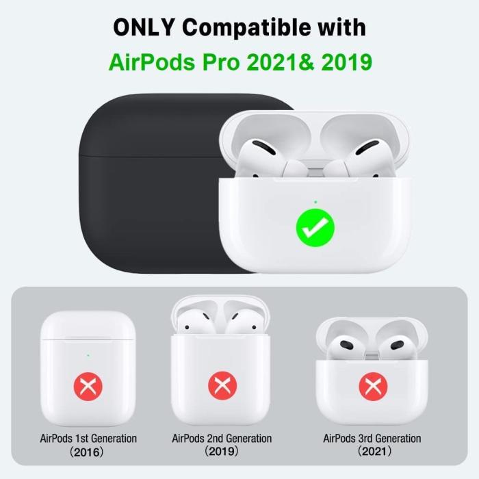 A-One Brand - Airpods Pro 1 Skal Liquid Silicone - Svart