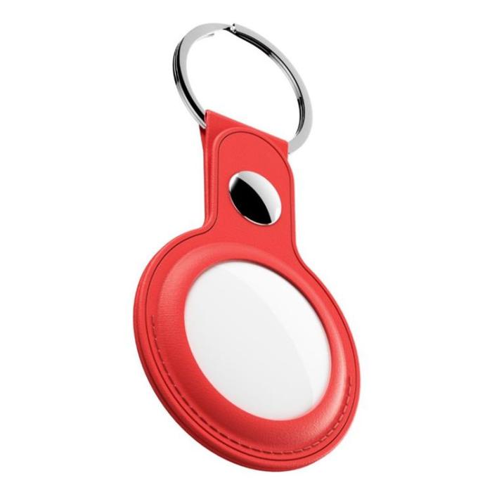 KeyBudz - Keybudz Nyckelring i Läder För AirTag 2-pack - Röd