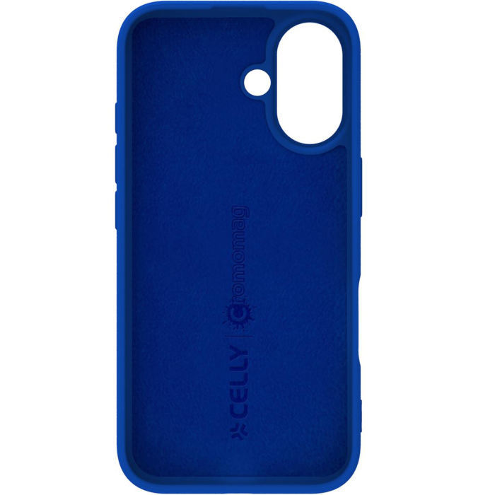 Celly - Celly iPhone 16 Mobilskal Magsafe Cromo Soft Rubber - Blå