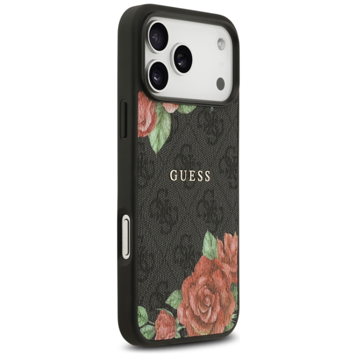 Guess - Guess iPhone 17 Pro Mobilskal Magsafe Flowers Print - Svart