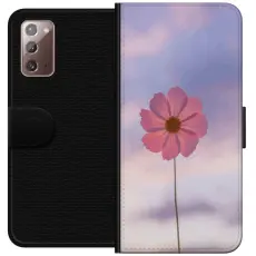 Gustaf - Pl&aring;nboksfodral till Samsung Galaxy Note20 med Rosa blomma