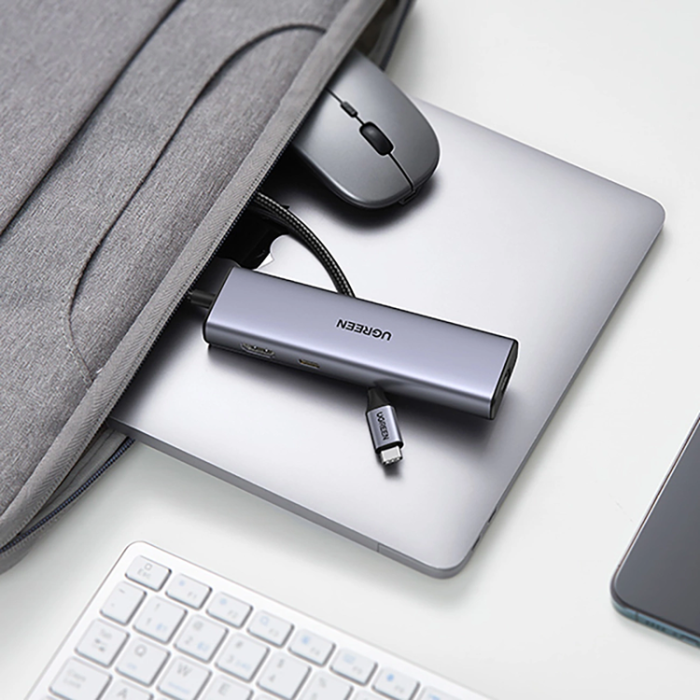Ugreen - Ugreen HUB 100W USB-C Till HDMI, RJ45, USB-C, SD/TF Kortläsare, USB-A 3.0