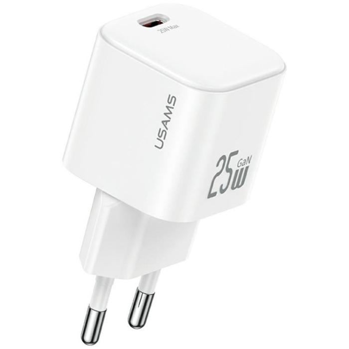 USAMS - USAMS Snabbladdare 25W USB-C GaN Mini JC CC289 - Vit