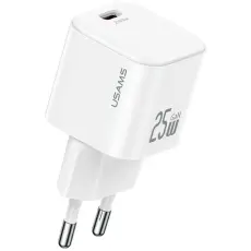 USAMS - USAMS Snabbladdare 25W USB-C GaN Mini JC CC289 - Vit