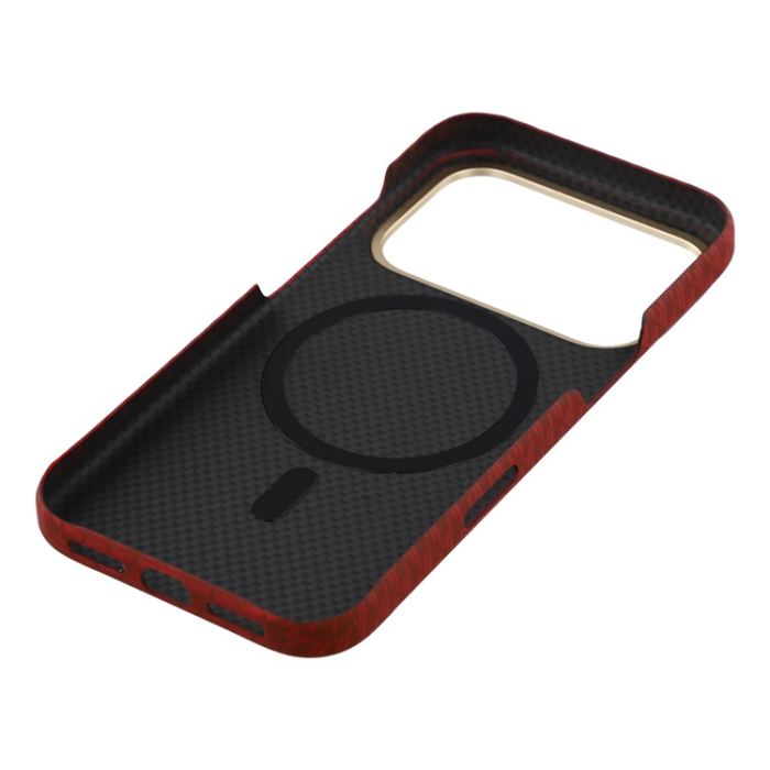 A-One Brand - iPhone 17 Pro Max Mobilskal MagSafe Carbon Fiber - Röd