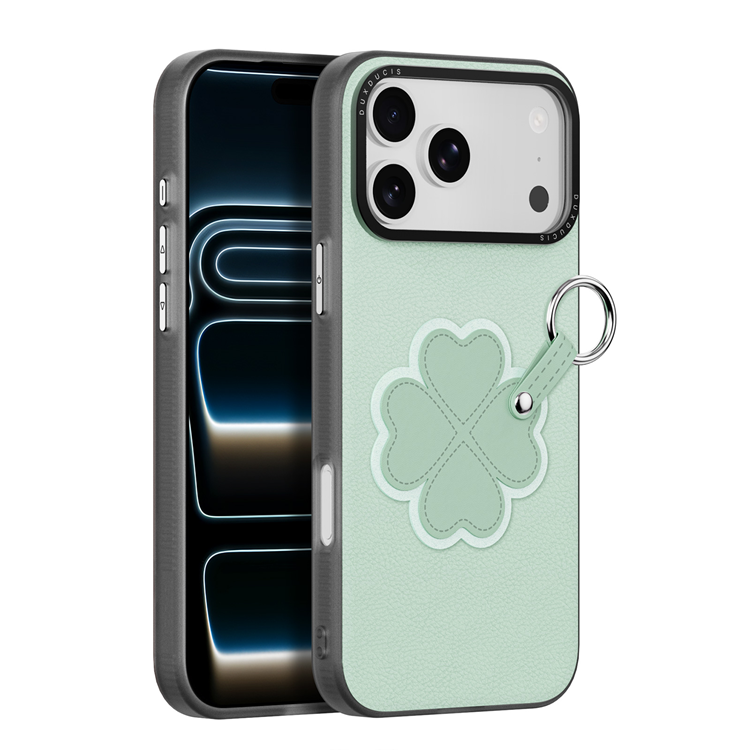 DUX DUCIS iPhone 17 Pro Mobilskal med Fingerring/Rem Luvy Series (Grass Green & Clover) | 2353 | AlltMobil