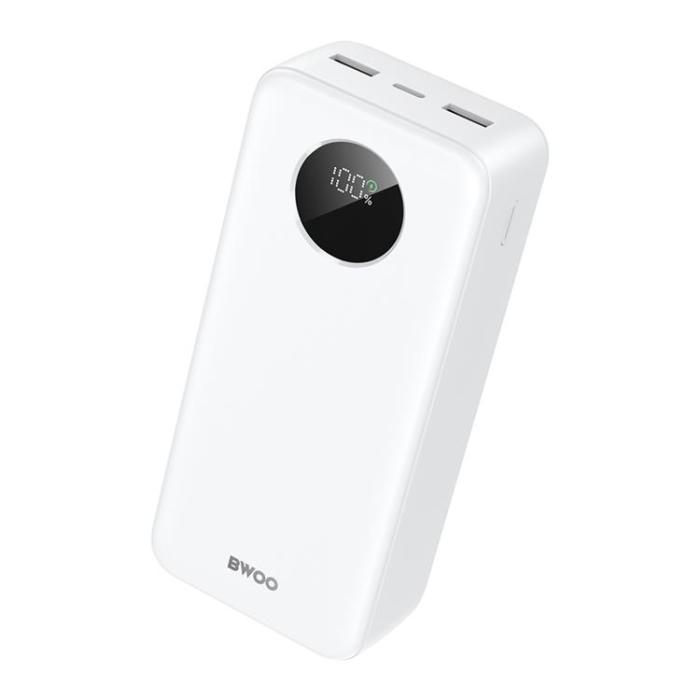 BWOO - BWOO Powerbank 30000mAh 22.5W med LCD-skärm - Vit