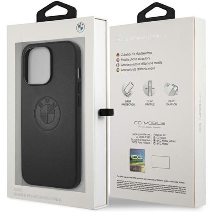BMW - BMW iPhone 13 Pro/13 Mobilskal Läder Embossed - Svart