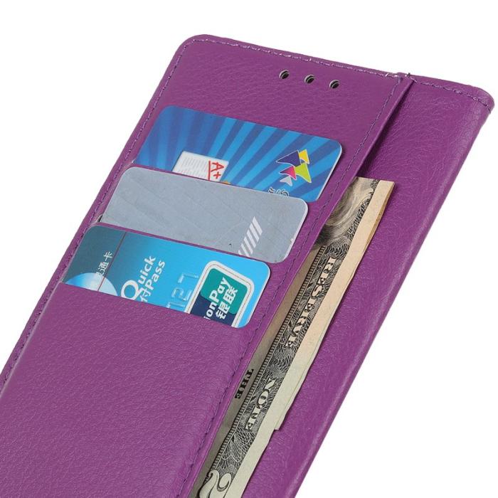OEM - LITCHI Samsung Galaxy S26 Ultra Fodral PU Läder - Lila
