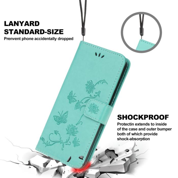 UTGATT1 - Butterfly Plånboksfodral Samsung Galaxy A12 - Turkos