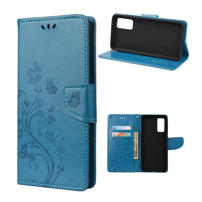 A-One Brand - Butterfly Plånboksfodral Galaxy A52 5G - Blå