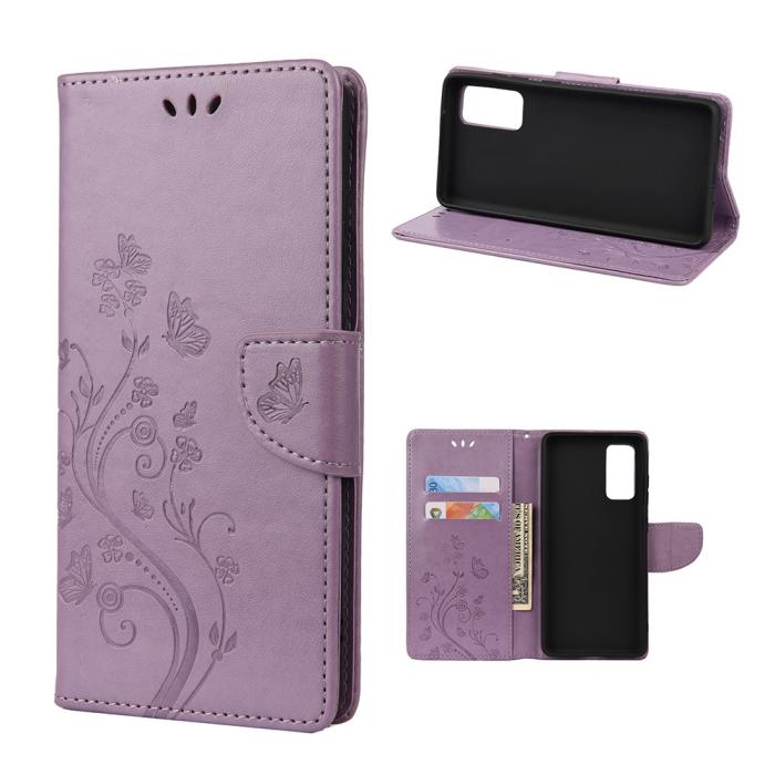 A-One Brand - Butterfly Plånboksfodral Galaxy A52 5G - Lila