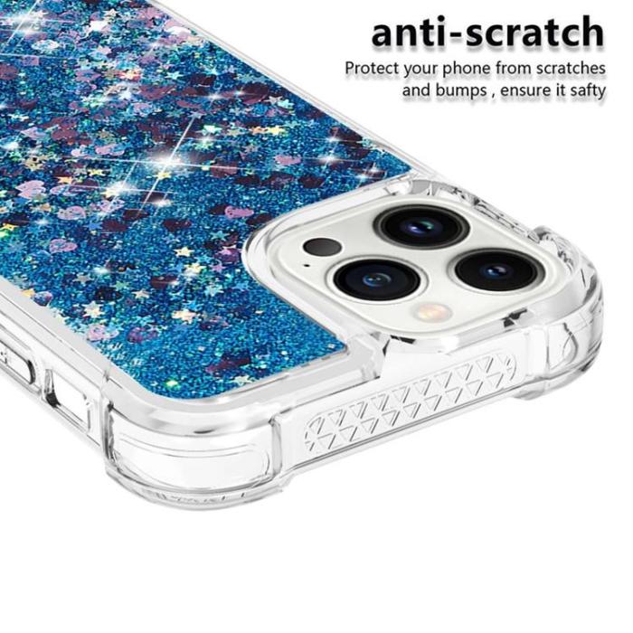 OEM - iPhone 14 Pro Skal Liquid Floating Glitter - Blå