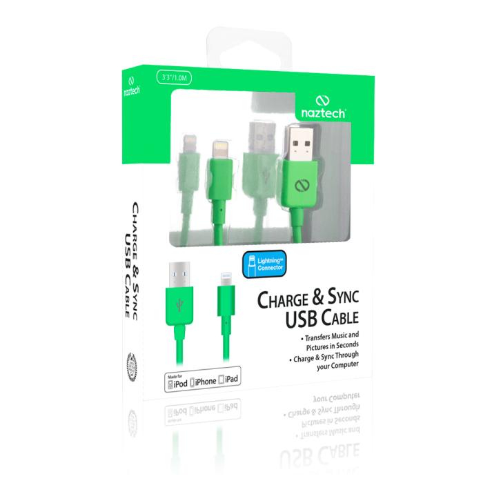 UTGATT5 - Naztech Apple Certified Lightning 8-Pin Charge and Sync Cable - (Grön)