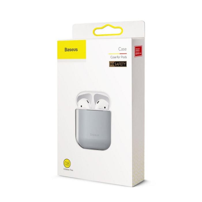 BASEUS - Baseus ultra-tunt silikonfodral för AirPods - Grå