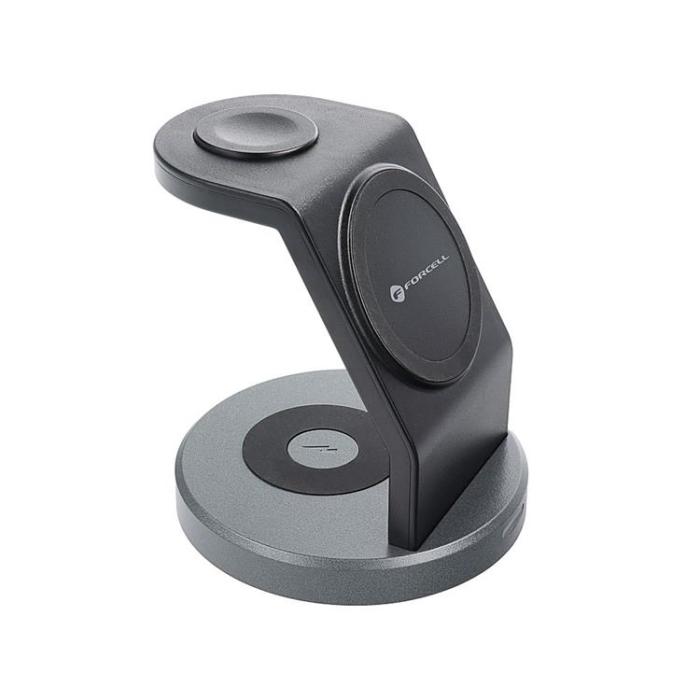 Forcell - Forcell 3-in-1 Trådlös Laddare Magsafe iPhone, Apple Watch, Airpods