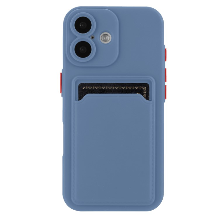 A-One Brand - iPhone 16 Plus Mobilskal Korthållare TPU - Gråblå