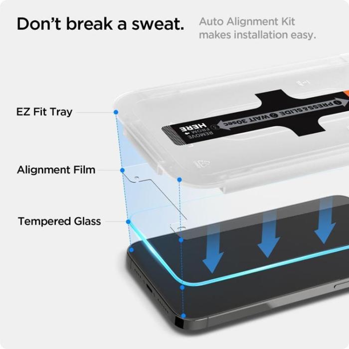 Spigen - Spigen iPhone 16E Härdat Glas Skärmskydd EZ Fit - Clear