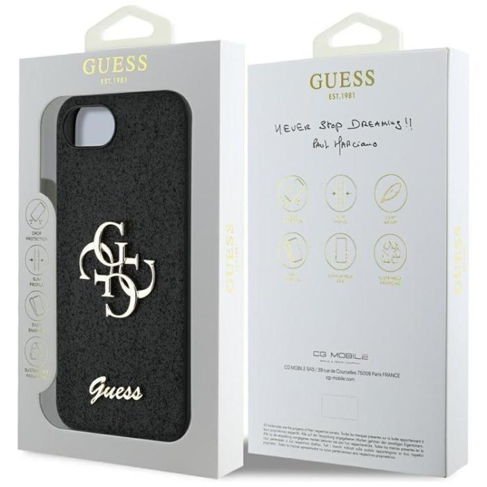 Guess - Guess iPhone 16e Mobilskal Fixed Glitter Big 4G - Svart