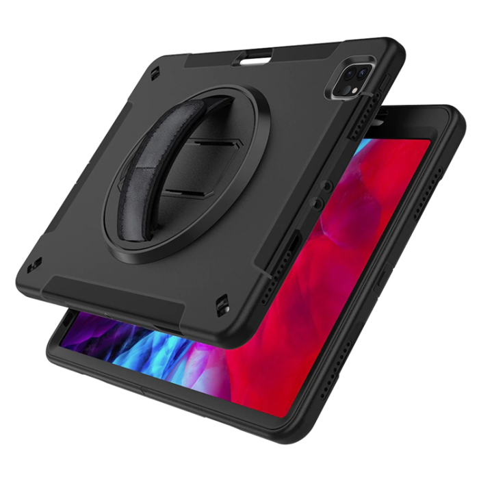 UTGATT1 - iPad Pro 12.9 (2020/2021/2022) Skal Shock-Resistant Hybrid med Axelrem - Svart