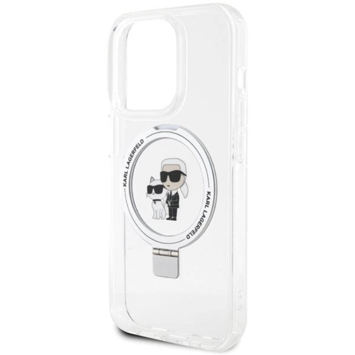KARL LAGERFELD - Karl Lagerfeld iPhone 14 Pro Mobilskal MagSafe Ringställ - Vit