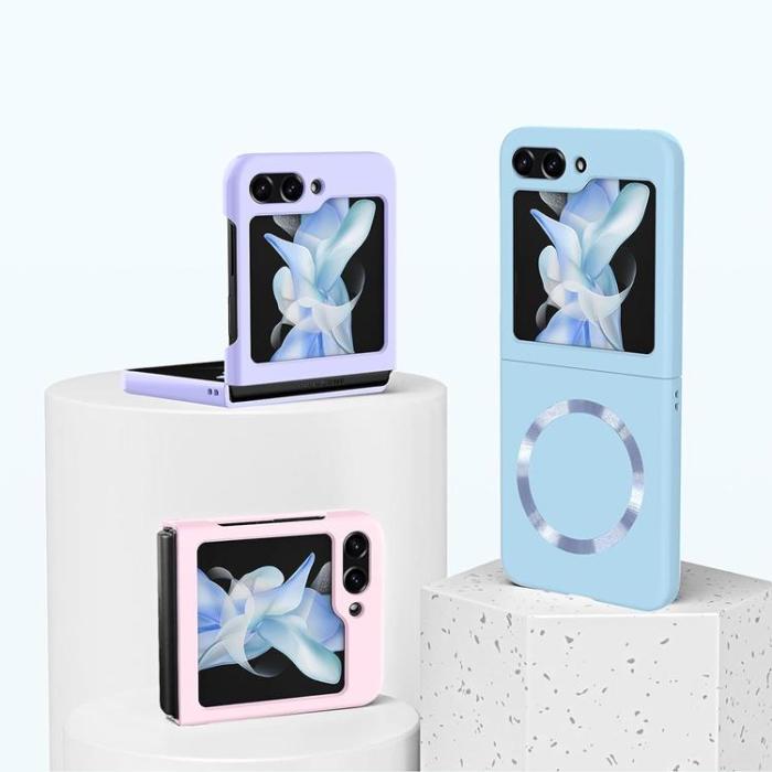 A-One Brand - Galaxy Z Flip 5 Mobilskal Magsafe Skinn-Touch - Babyblå