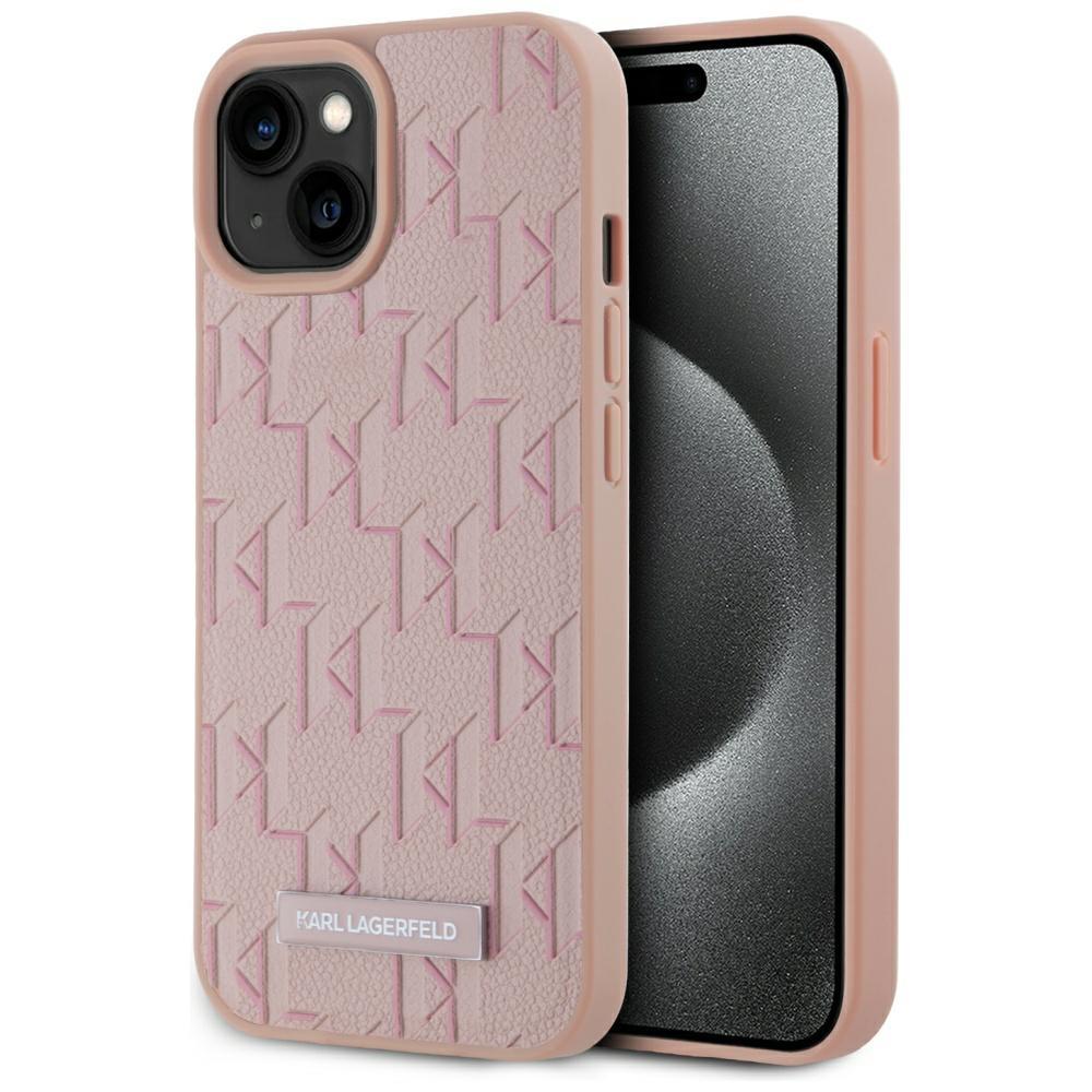 Karl Lagerfeld Mobilskal till iPhone 15 MagSafe Mongram Logo - Rosa