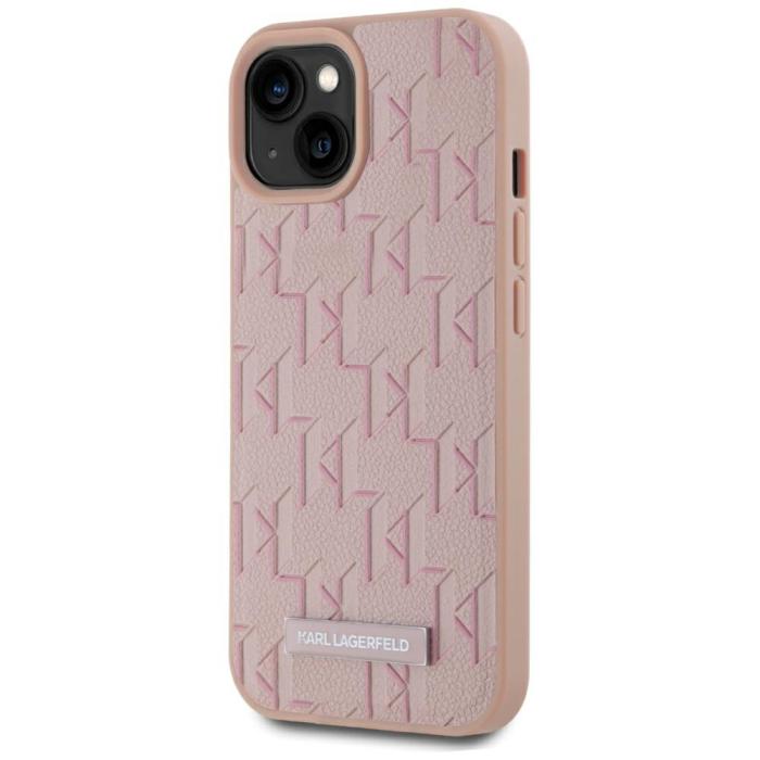 KARL LAGERFELD - Karl Lagerfeld Mobilskal till iPhone 15 MagSafe Mongram Logo - Rosa