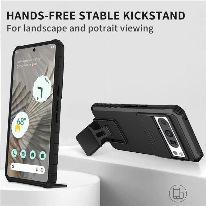 A-One Brand - Google Pixel 8 Pro Mobilskal Slide Kamera Kickstand - Svart