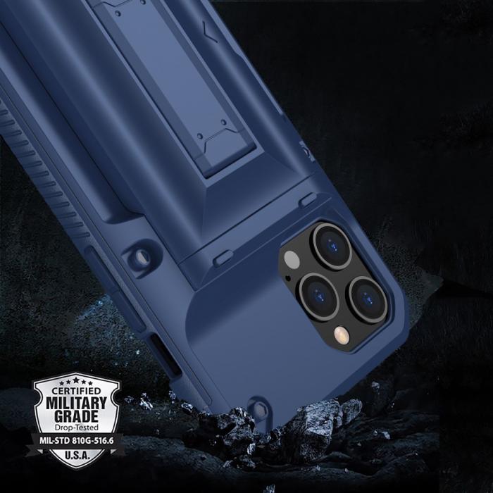 OEM - iPhone 12 Pro Max Skal Korthållare Built-in Kickstand - Grön
