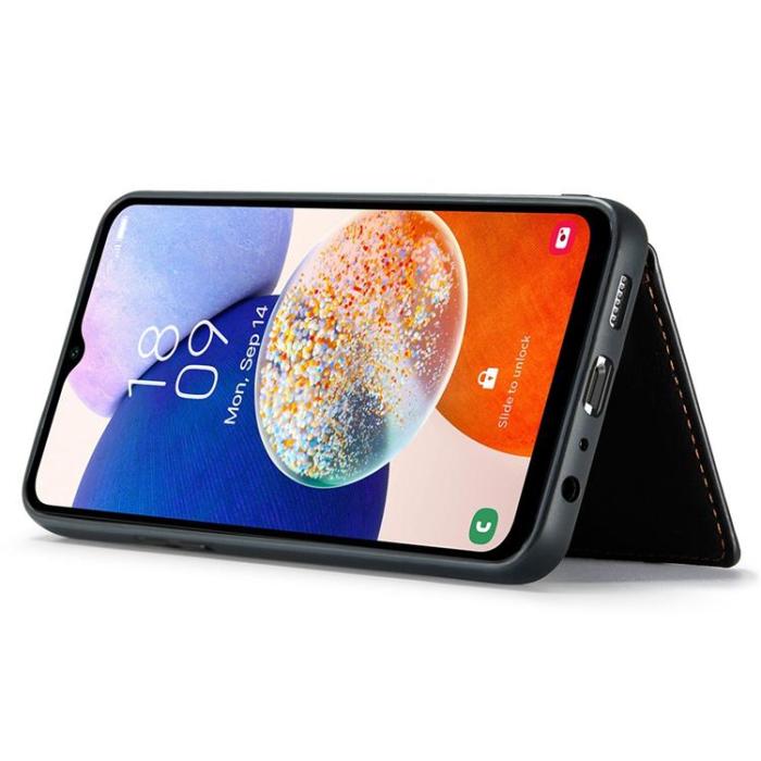 OEM - JEEHOOD Samsung Galaxy A14 4G/5G Mobilskal KonstLäder - Svart