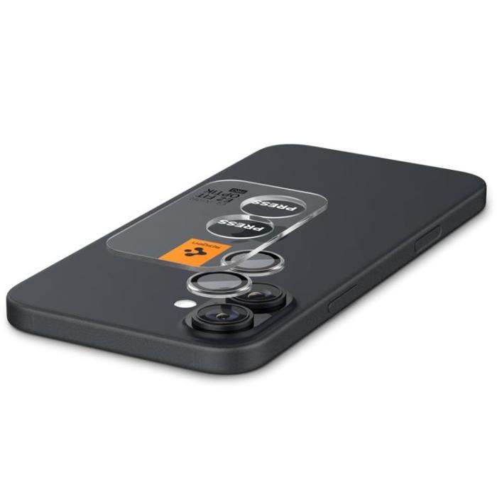 Spigen - [2-Pack] Spigen iPhone 16/16 Plus Kameralinsskydd Härdat glas EZ Fit