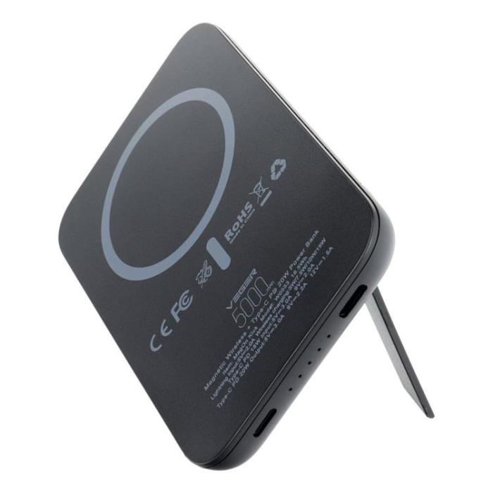 Veger - VEGER Powerbank 5000 mAh Magsafe 20W med trådlös laddning - Svart