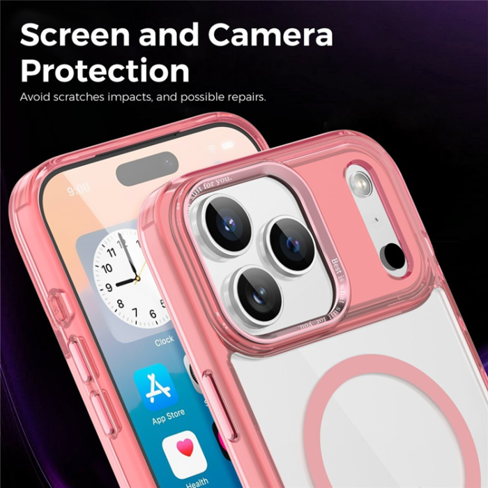 A-One Brand - iPhone 17 Pro Max Mobilskal MagSafe Transparent TPU+PC - Rosa