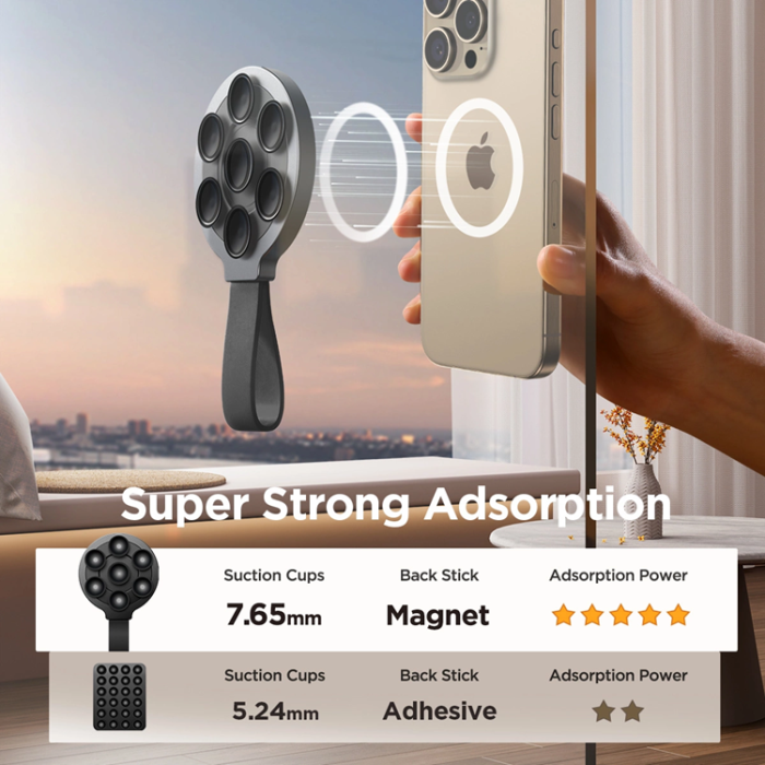 Joyroom - Joyroom Magnetisk Mobilhållare med Sugkoppar - Svart