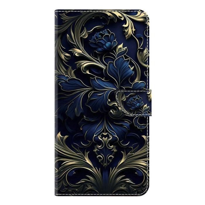 OEM - Samsung Galaxy A37 Plånboksfodral Konstläder Med Ställ - Blå Blomma