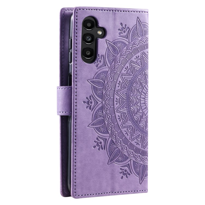 OEM - Galaxy A24 4G Plånboksfodral Imprinted Mandala Flower - Lila