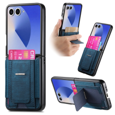 A-One Brand - Galaxy Z Flip 7 Mobilskal Kickstand Retro Korthållare - Blå
