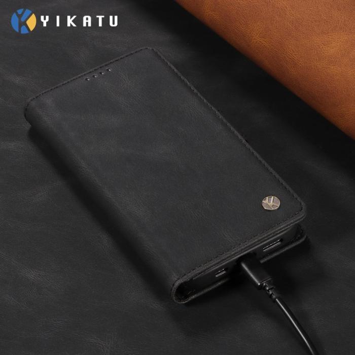 YIKATU - YIKATU Samsung Galaxy A37 Plånboksfodral Konstläder Skydd - Svart