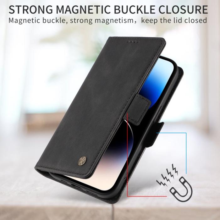 YIKATU - YIKATU Samsung Galaxy A37 Plånboksfodral Konstläder Skydd - Svart