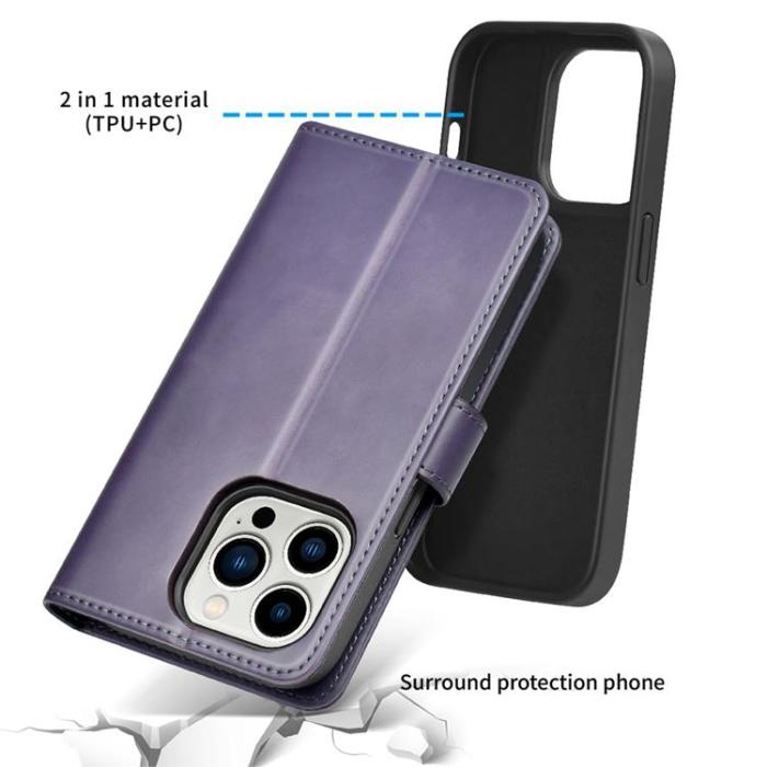 PULOKA - Puloka iPhone 14 Pro Plånboksfodral Magsafe 2in1 - Lila