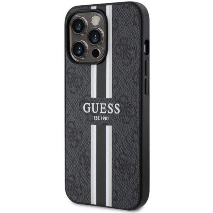 Guess - Guess iPhone 13 Pro/13 Mobilskal MagSafe Printed Stripes - Svart