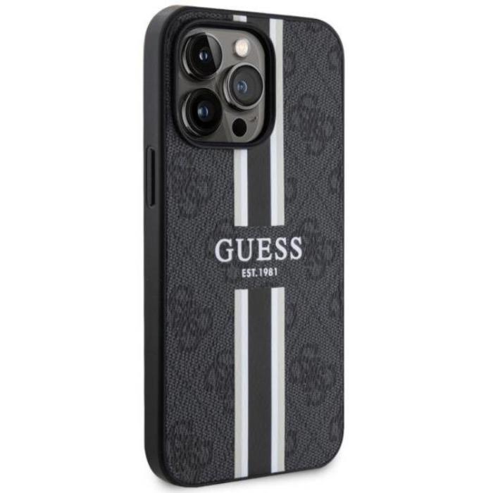 Guess - Guess iPhone 13 Pro/13 Mobilskal MagSafe Printed Stripes - Svart