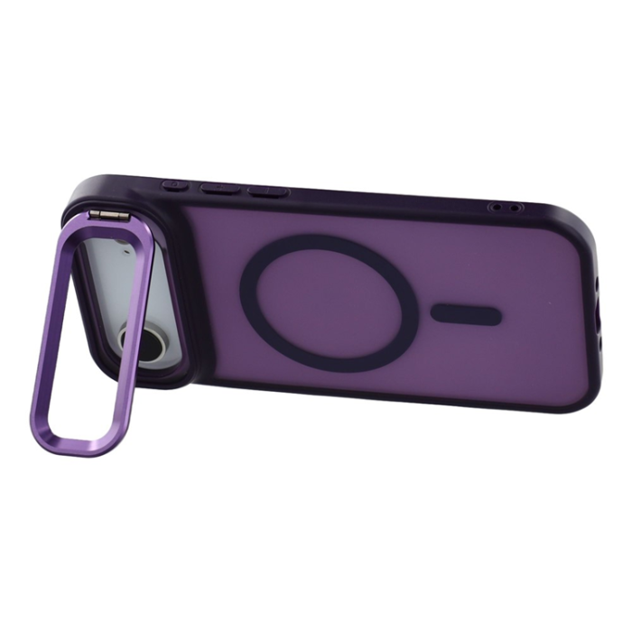 A-One Brand - iPhone Air Mobilskal MagSafe Lins Kickstand - Mörklila