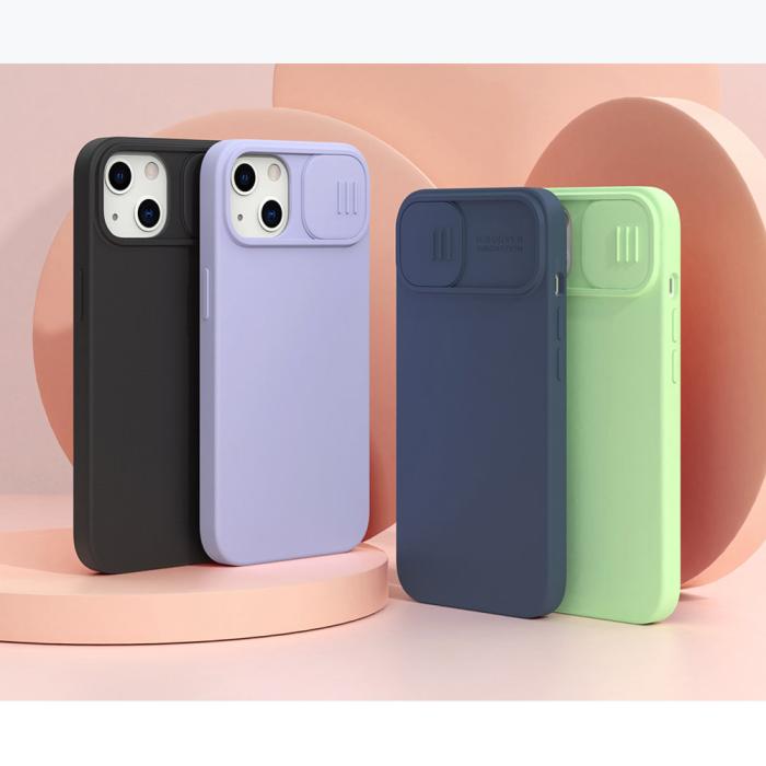UTGATT5 - Nillkin CamShield Silky Silikon Skal iPhone 13 - Lila
