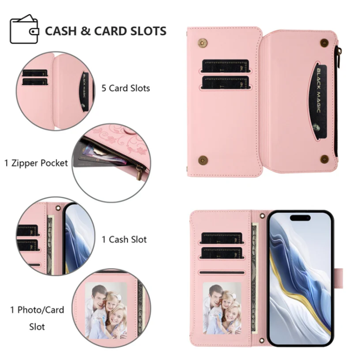 A-One Brand - Sony Xperia 10 VII Plånboksfodral Butterfly Floral - Rosa