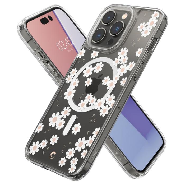 UTGATT1 - Spigen iPhone 14 Pro Max Magsafe Skal Cyrill Cecile - Vit Daisy